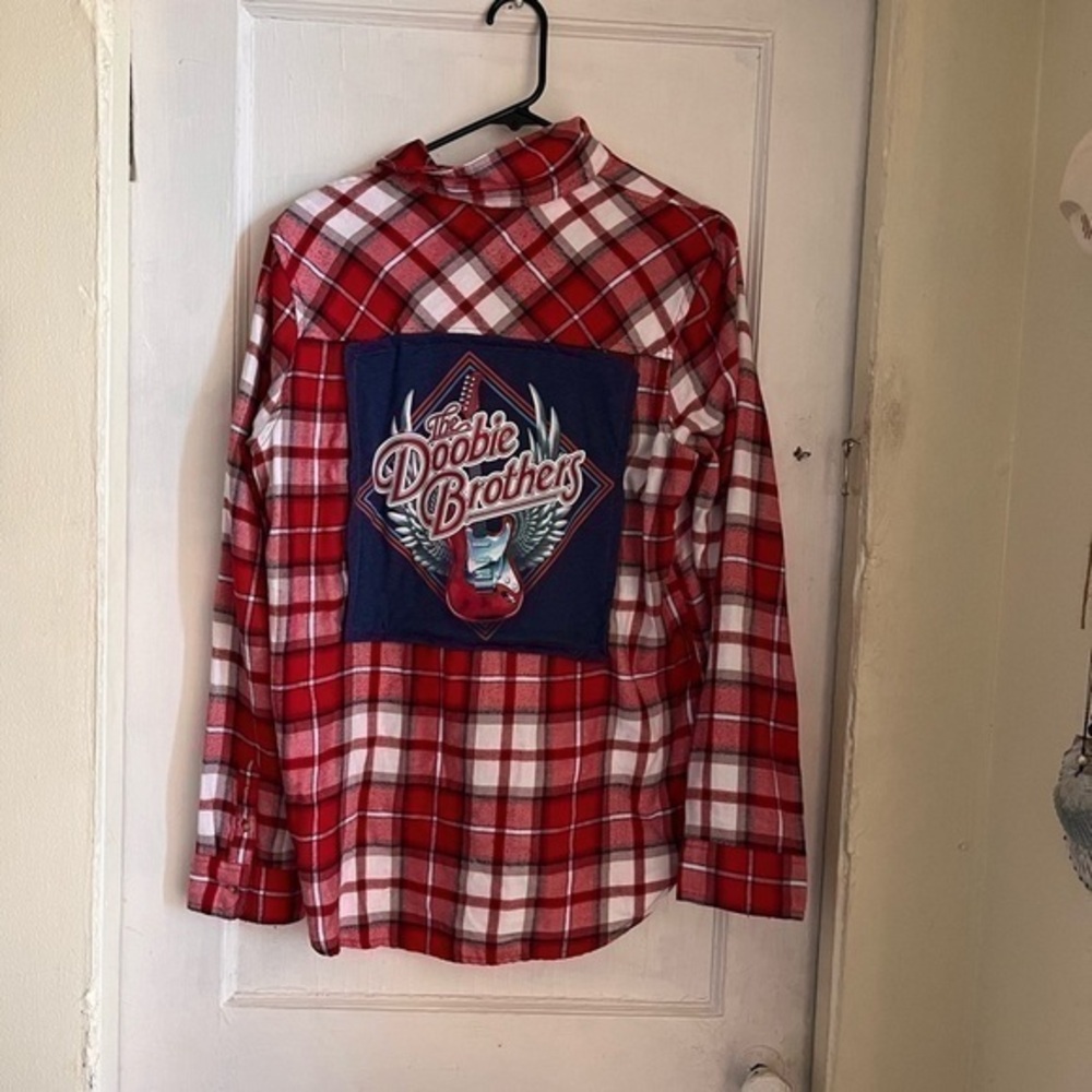 Doobie Brothers Custom Band Upcycled Flannel Shirt XL